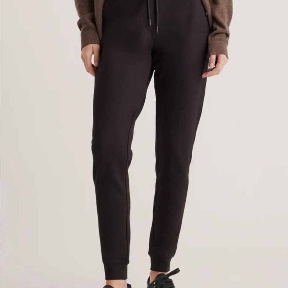 Quince Ultra-Stretch Ponte Jogger Pant Black Soft High Rise Size XL NEW
